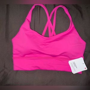 Lululemon Energy Bra Long Line *Medium Support, B–D Cup, Sonic Pink, sz 8 nwt